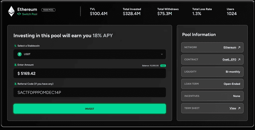 Dashboard interface