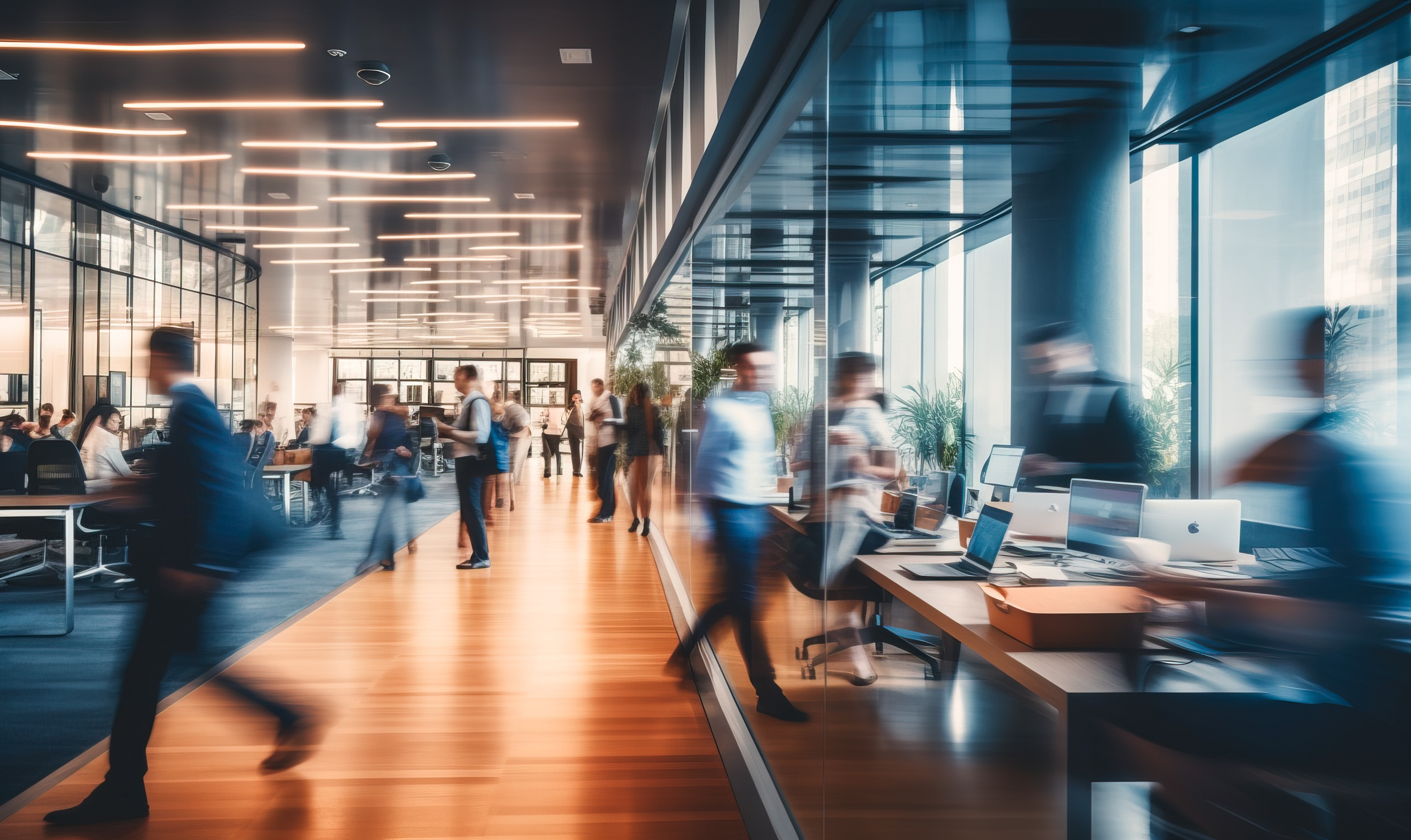An office with people working